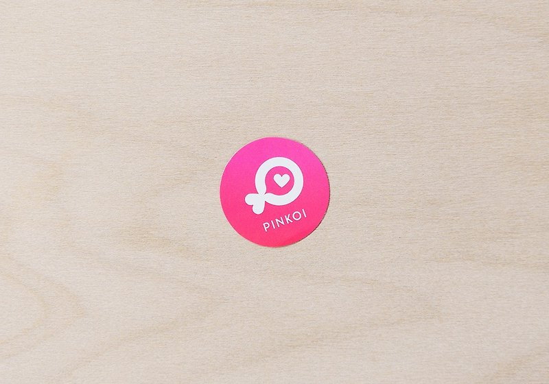 Pinkoi Fish Small Round Sticker (Pink) - Stickers - Paper Pink