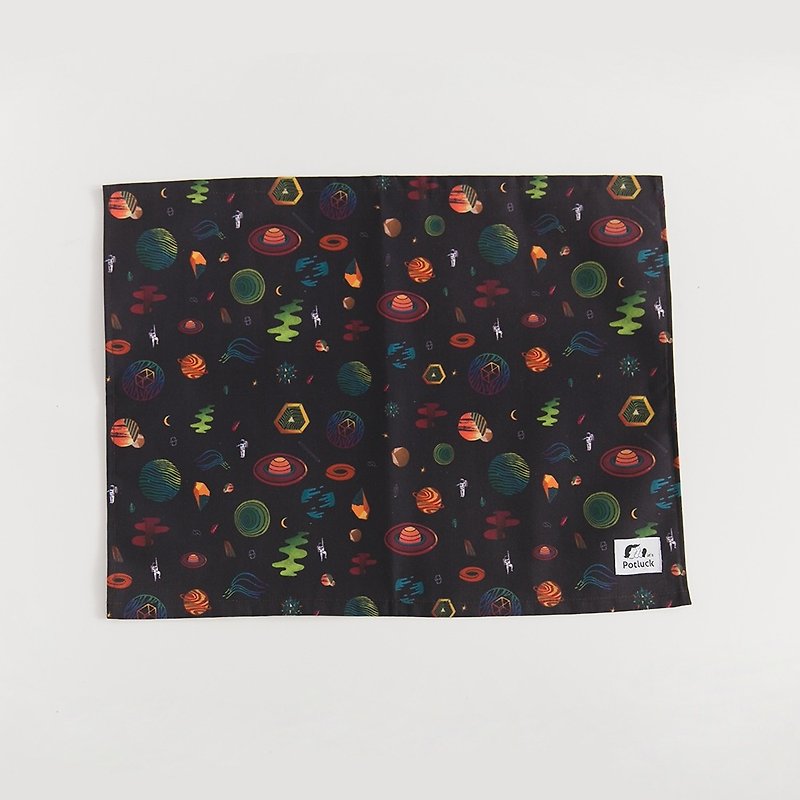 Psychedelic Space (mat) Space Fantasy (one entry) - Place Mats & Dining Décor - Cotton & Hemp Black