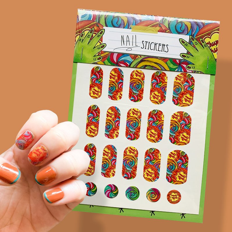 Hello Sweetie Candy Shop - nail sticker - Stickers - Other Materials Orange