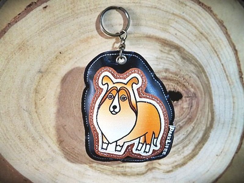 Porter dog locking collar - Shepherd (spot) - Charms - Genuine Leather 
