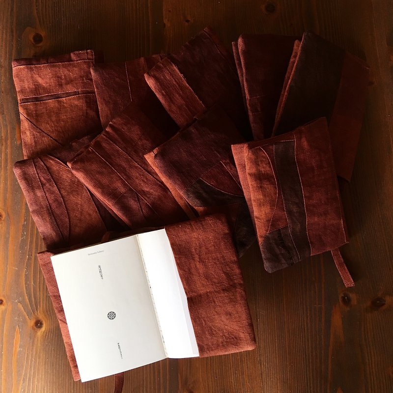 Persimmon linen book cover - Notebooks & Journals - Other Materials Brown