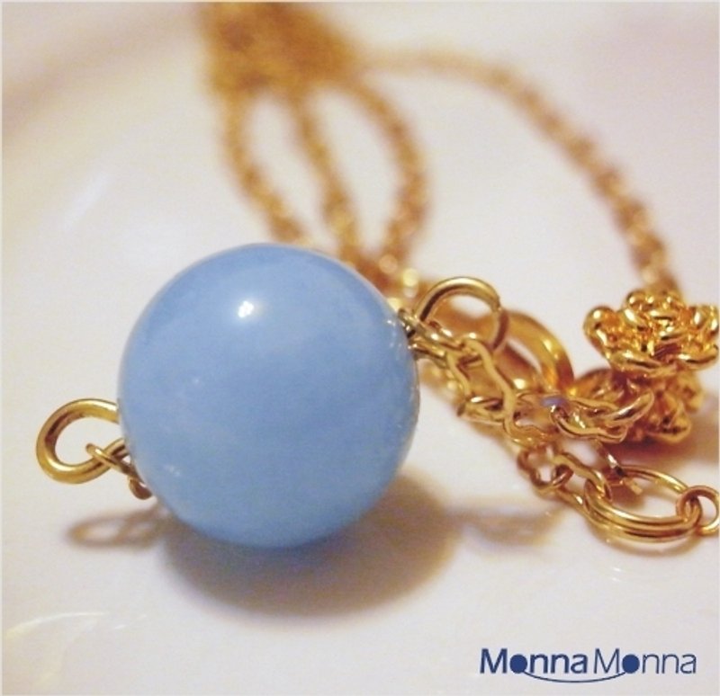 Ice Cream Pearl Necklace - สร้อยคอ - วัสดุอื่นๆ สีน้ำเงิน