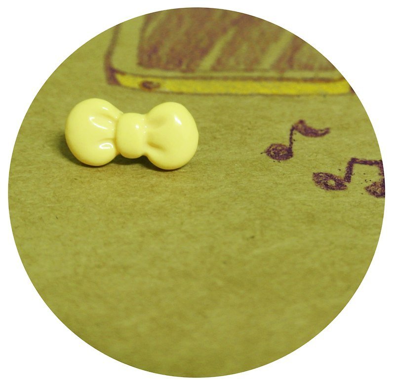 【 黃蝴蝶結 】耳機塞 防塵塞 禮物 - ヘッドホン・イヤホン - プラスチック 多色
