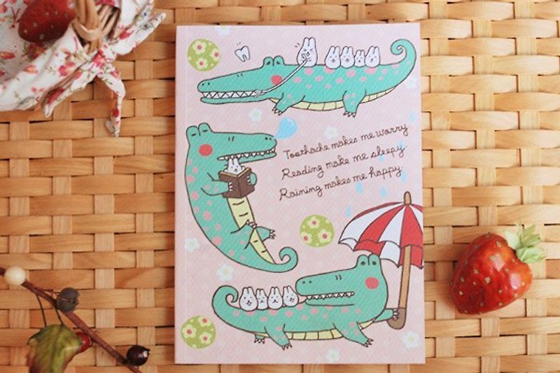 鱷魚小兔拔牙齒B6萬年曆記事本 - カレンダー - 紙 