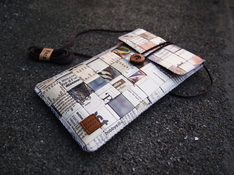 Paralife Custom Size Newspaper Baguette / Cross Body Bag / Phone Pouch - Messenger Bags & Sling Bags - Paper Multicolor