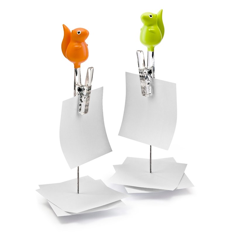 QUALY Squirrel Convenience Clip - Sticky Notes & Notepads - Plastic Orange