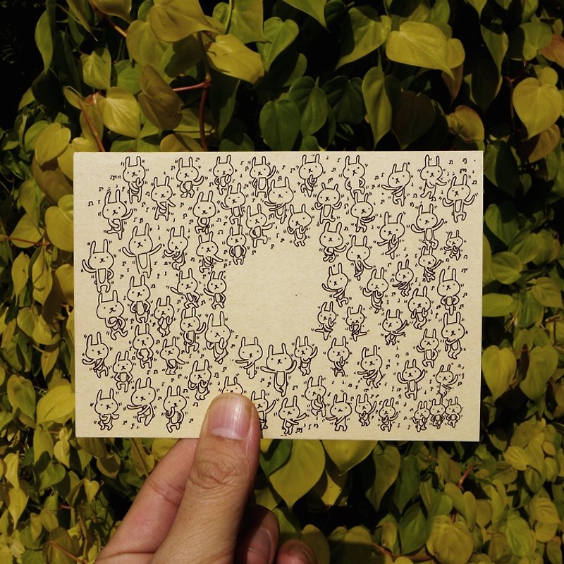 Design postcard｜Dancing rabbit - การ์ด/โปสการ์ด - กระดาษ หลากหลายสี