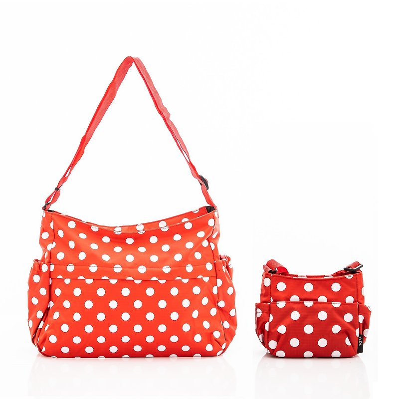 TiDi 最新款點點母子&母女側背包 - 奶粉袋/媽媽袋 - 防水材質 紅色