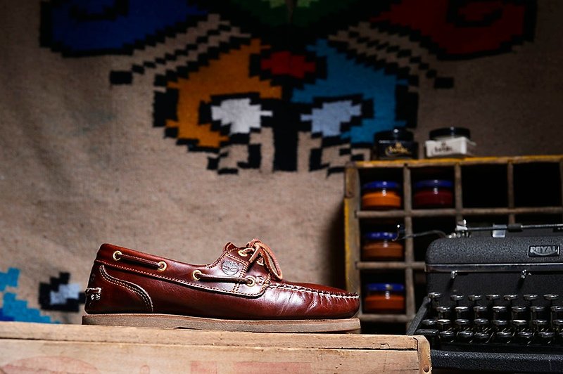 Brown Timberland boat shoes - รองเท้าลำลองผู้ชาย - หนังแท้ สีนำ้ตาล