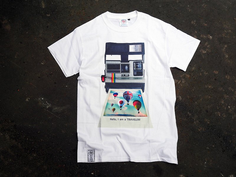 [Out of Print Special] Retro T-shirt-Rainbow Machine (White) - Men's T-Shirts & Tops - Cotton & Hemp White