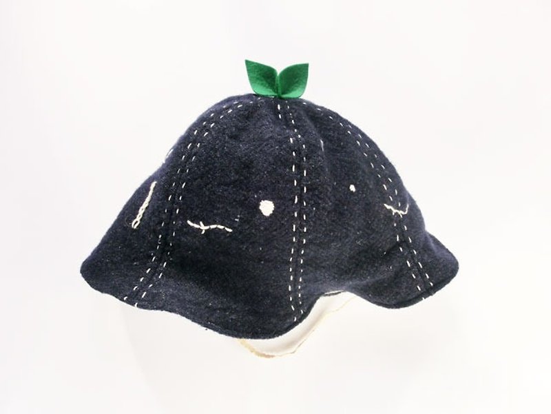 Grow Up! Wool Leaf Hat/ Leaves and Nutrients Navy - Bibs - Other Materials Blue