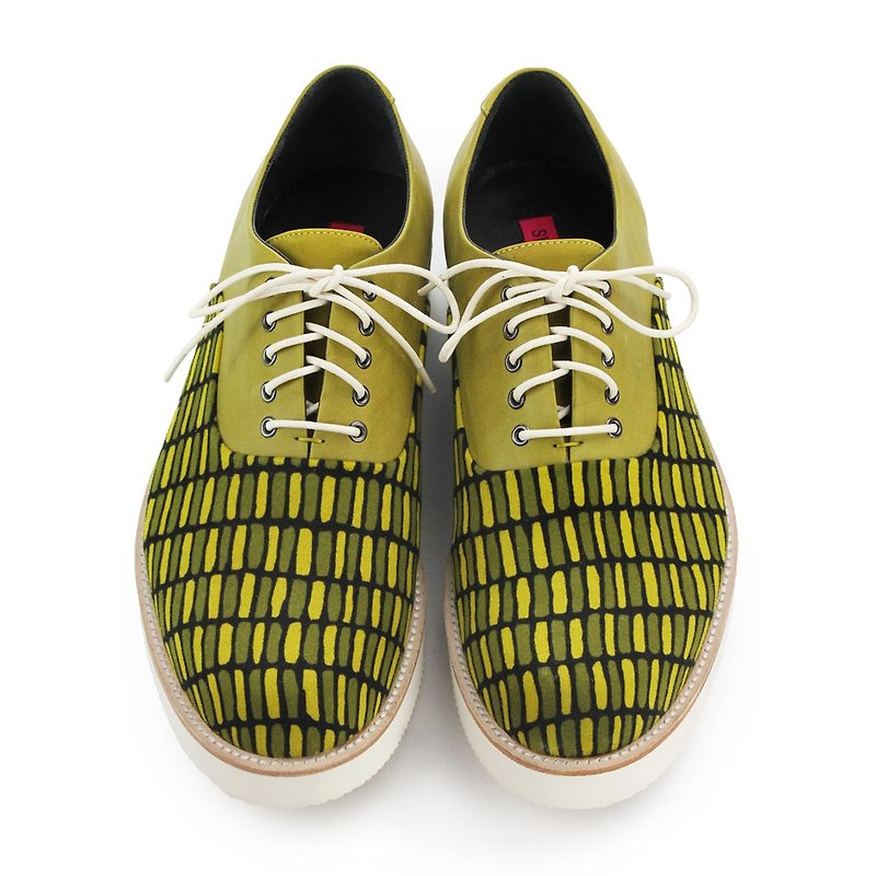 Alice Escapes M1138 OliveCells - Men's Oxford Shoes - Cotton & Hemp Multicolor