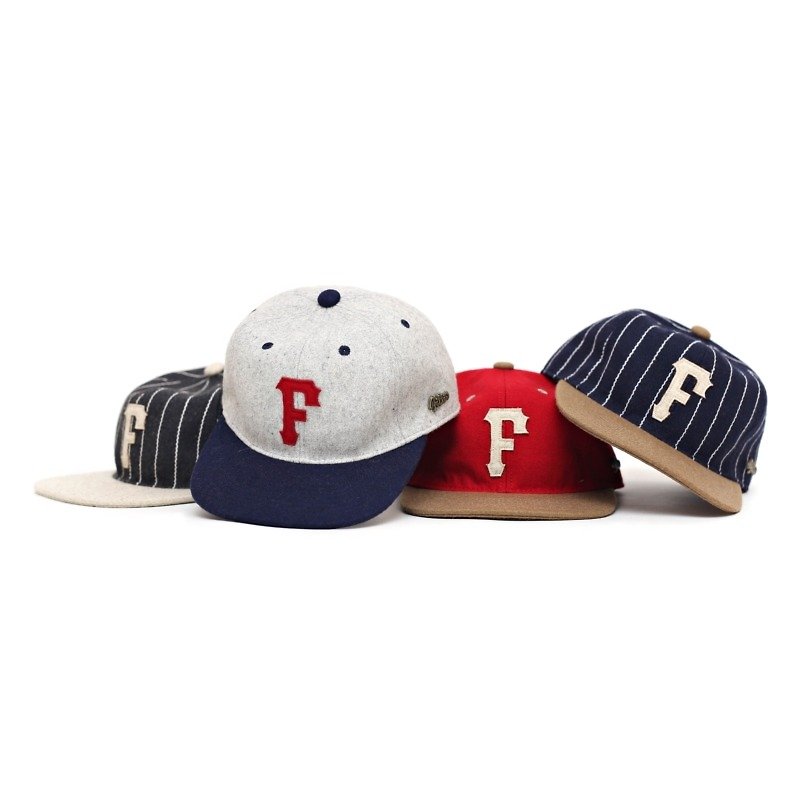 Filter017 Letter F Woolen Baseball Cap Wool retro baseball cap - หมวก - วัสดุอื่นๆ หลากหลายสี