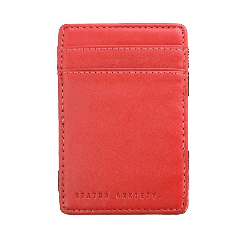 FLIP Note Clips/Card Holders_Red, Black / Red + Black - ที่เก็บนามบัตร - หนังแท้ สีแดง