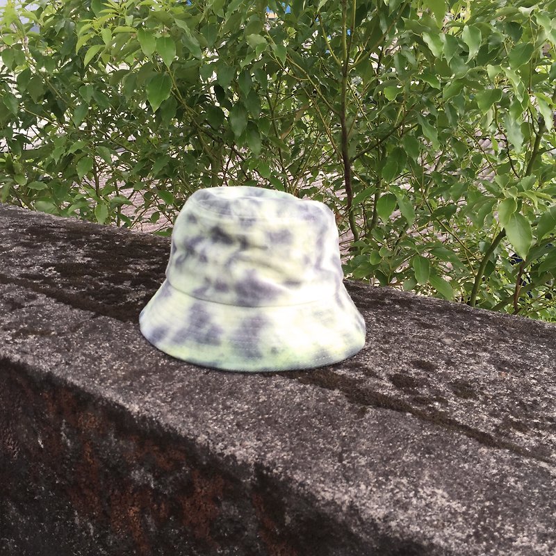 Hat hat hand-dyed rendering - หมวก - ผ้าฝ้าย/ผ้าลินิน สีเขียว