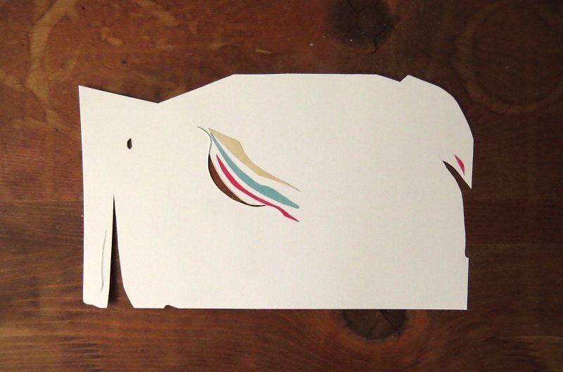 手作 手工卡片──有彩色彩帶的大象【僅此一張】 - การ์ด/โปสการ์ด - กระดาษ หลากหลายสี