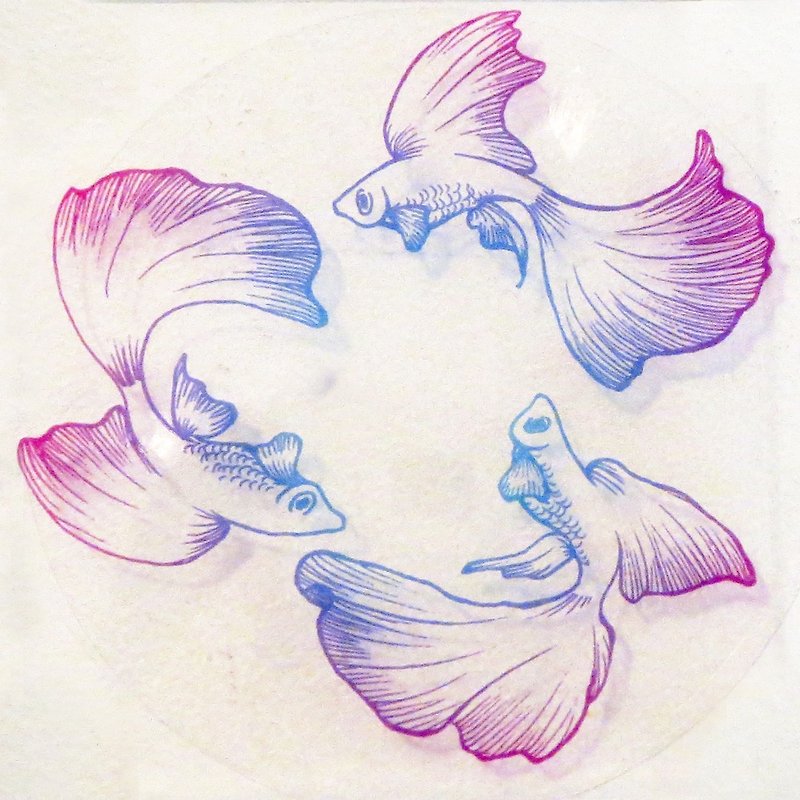 goldfish circle clearsticker - สติกเกอร์ - วัสดุอื่นๆ สีใส