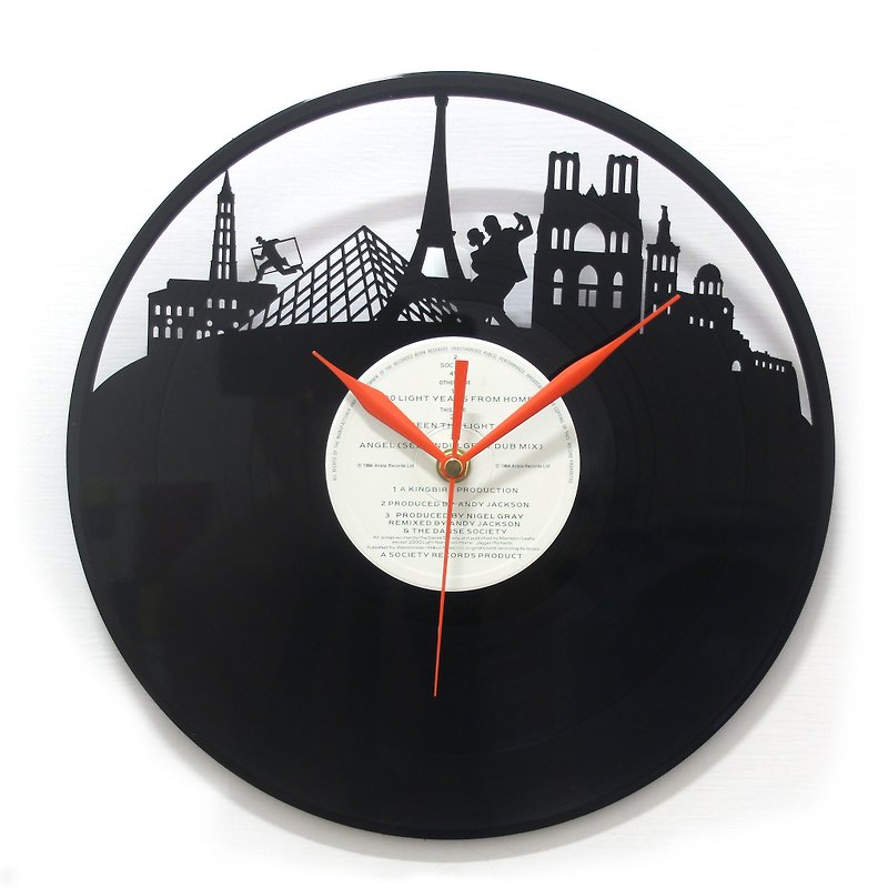 France vinyl clock - นาฬิกา - วัสดุอื่นๆ สีดำ