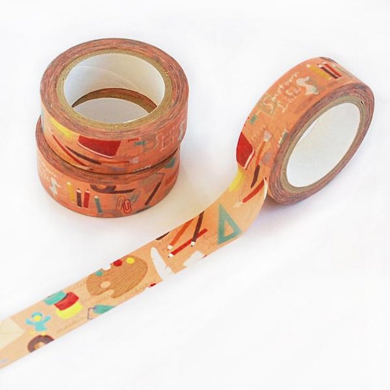 [Self-contrasting flowers] Washi tape: Collect the stationery notes of Mr. Higashiyama from the crazy series - มาสกิ้งเทป - กระดาษ สีส้ม