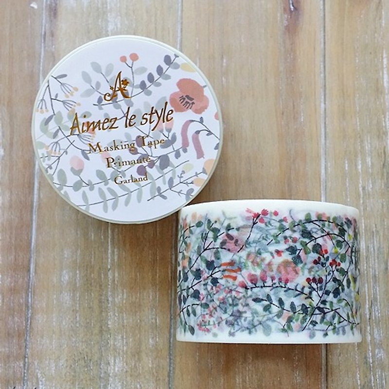 Wide Aimez le style and paper tape (04529 Garland) - Washi Tape - Paper Green