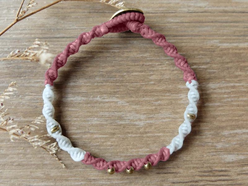 |. ROLLING color | x Wax Bronze wire lanyard x x x bracelet customized. So contrived. - Bracelets - Copper & Brass Pink