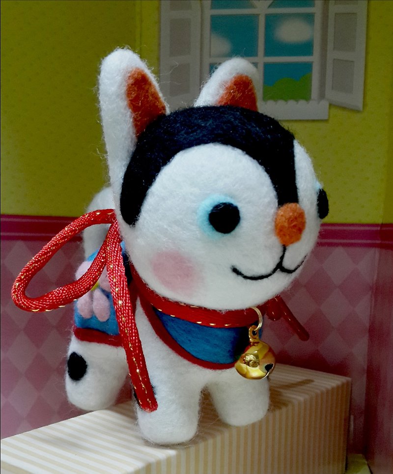 【羊毛×羊毛フェルト】番犬 チャン・ツィー（大） - 人形・フィギュア - ウール ブルー