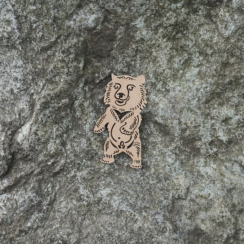 Mai Mai Zoo-Taiwan Black Bear Paper Carving Bookmark | Cute Animal Healing Small Objects Stationery Gift - Bookmarks - Paper Khaki