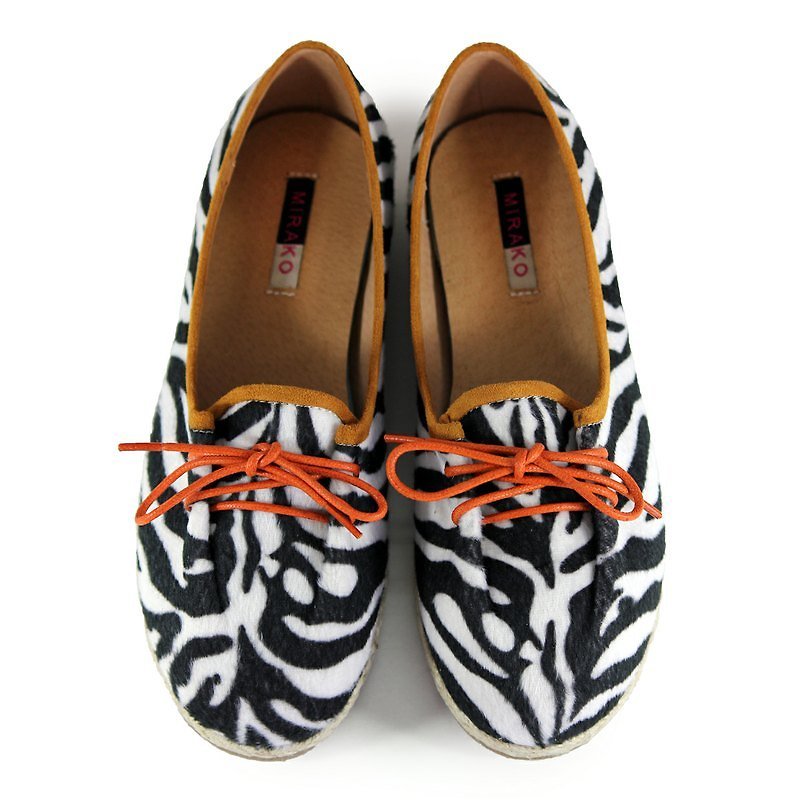 ZOO W1045B Zebra - 芭蕾舞鞋/平底鞋 - 棉．麻 多色