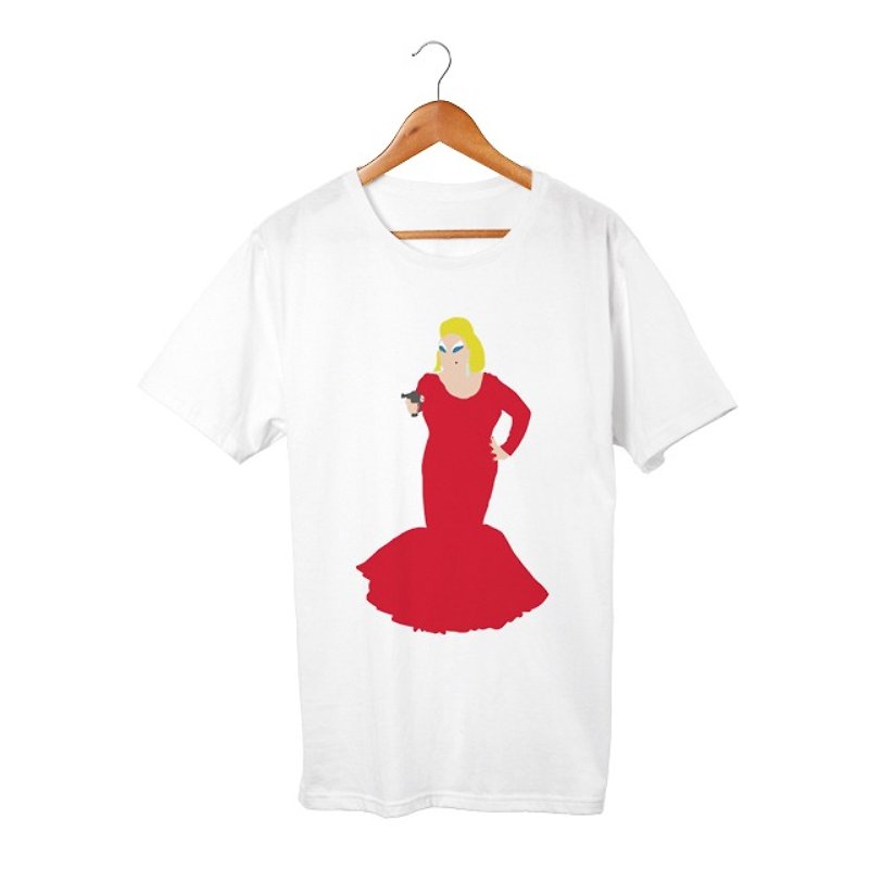 Drag Queen T-shirt - เสื้อยืดผู้หญิง - ผ้าฝ้าย/ผ้าลินิน ขาว