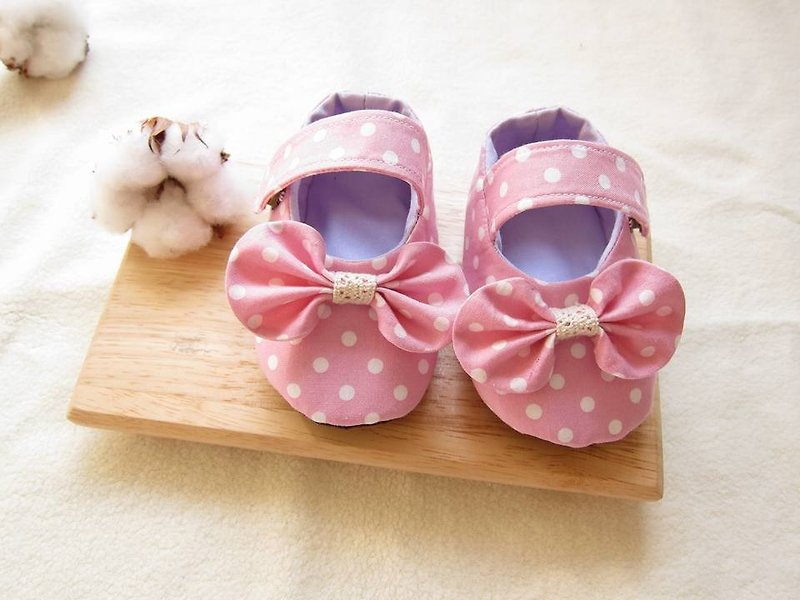 Tweeted Butterfly Baby Baby Shoes - รองเท้าเด็ก - วัสดุอื่นๆ สึชมพู
