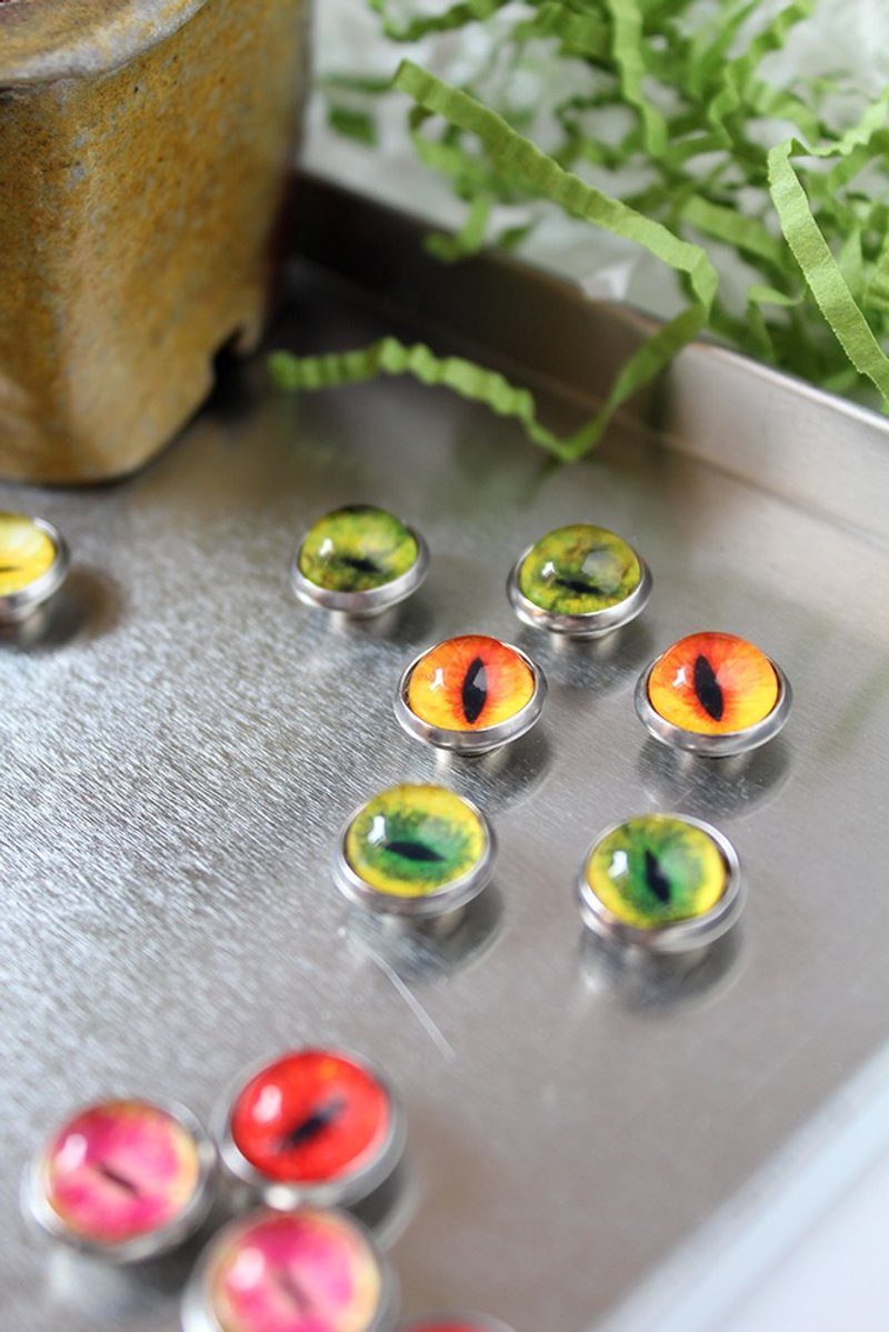 [Cat EYE] 10mm magnet earrings - ต่างหู - โลหะ หลากหลายสี