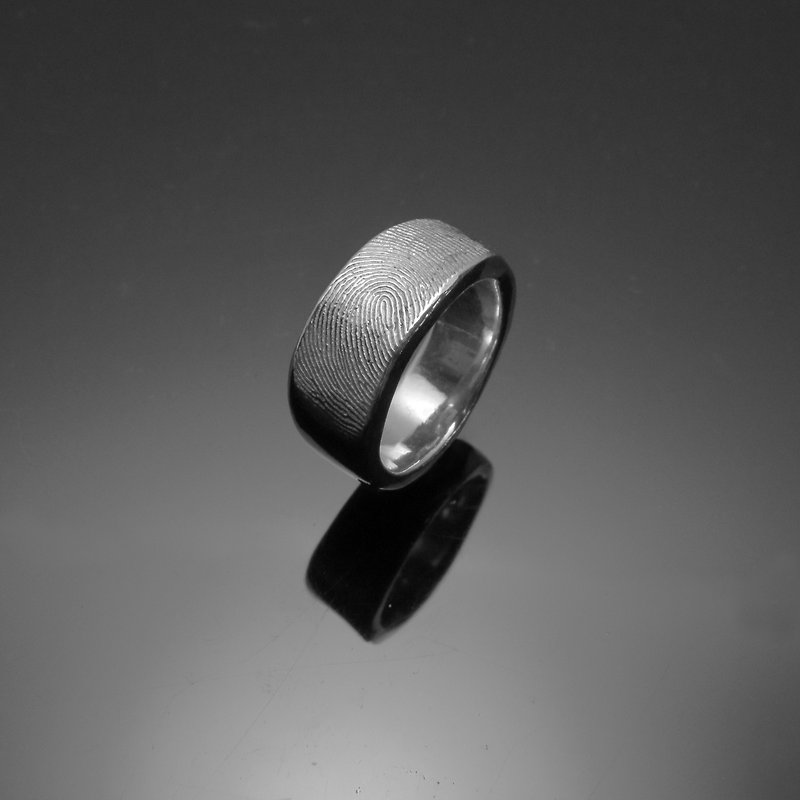 Fingerprint Imprint Series/Classic Fingerprint Ring/925 Silver/Customized - Couples' Rings - Other Metals Gray