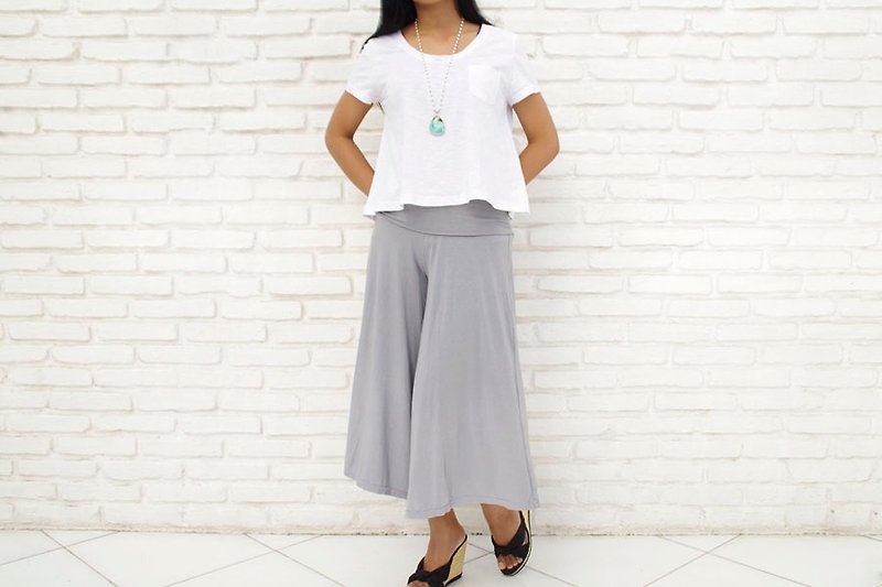 Relax wide flared pants <gray> - Women's Pants - Paper Gray