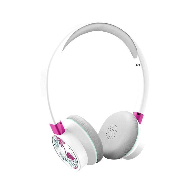 BRIGHT customized wired headset Summer series flamingo and azalea - Headphones & Earbuds - Plastic Multicolor