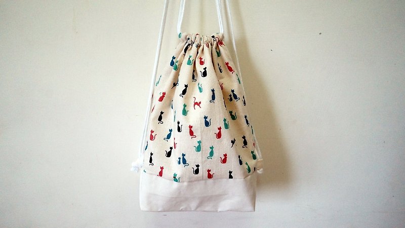 Cat posture (back pouch) - Drawstring Bags - Other Materials Multicolor