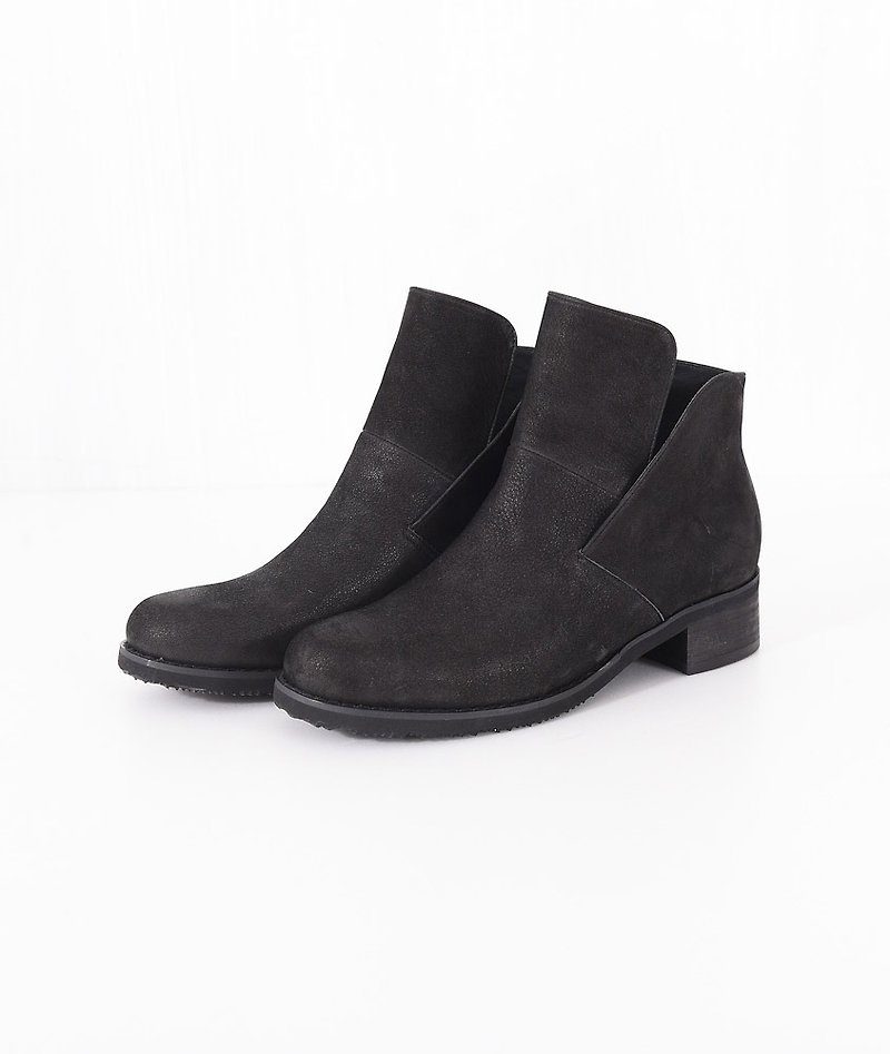 [Fashion designer] irregular shape of the shoe - Retro black (more than 25) - Women's Oxford Shoes - Genuine Leather Black