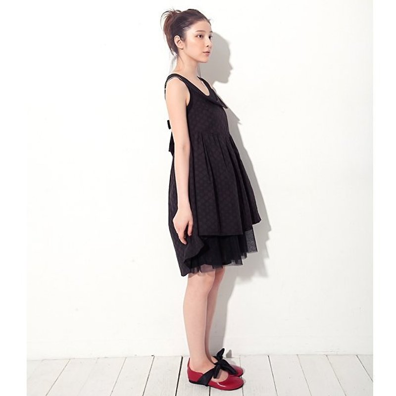 [Xu Xu child] Tee little beauty back before long and short black dress - One Piece Dresses - Other Materials Black