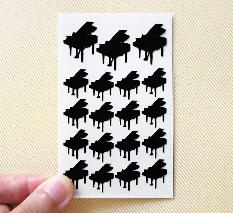 Piano Stickers - สติกเกอร์ - วัสดุกันนำ้ สีดำ