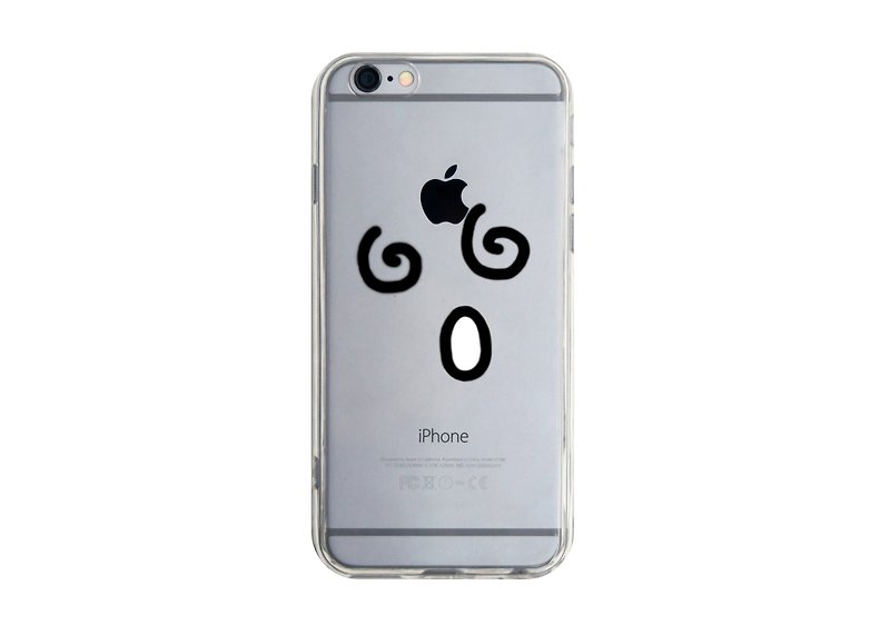 頭暈暈表情 透明 iPhone X 8 7 6s Plus 5s 三星 S7 S8 S9 手機殼 - 手機殼/手機套 - 塑膠 黑色