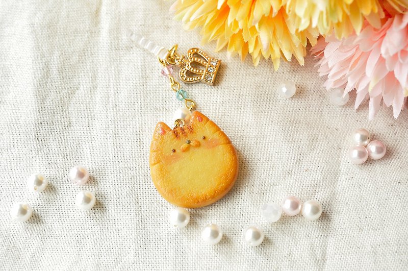 Sweet Dream☆Migu Little Fat Cat Biscuits/Mobile Phone Dust Plug - Phone Stands & Dust Plugs - Clay Orange