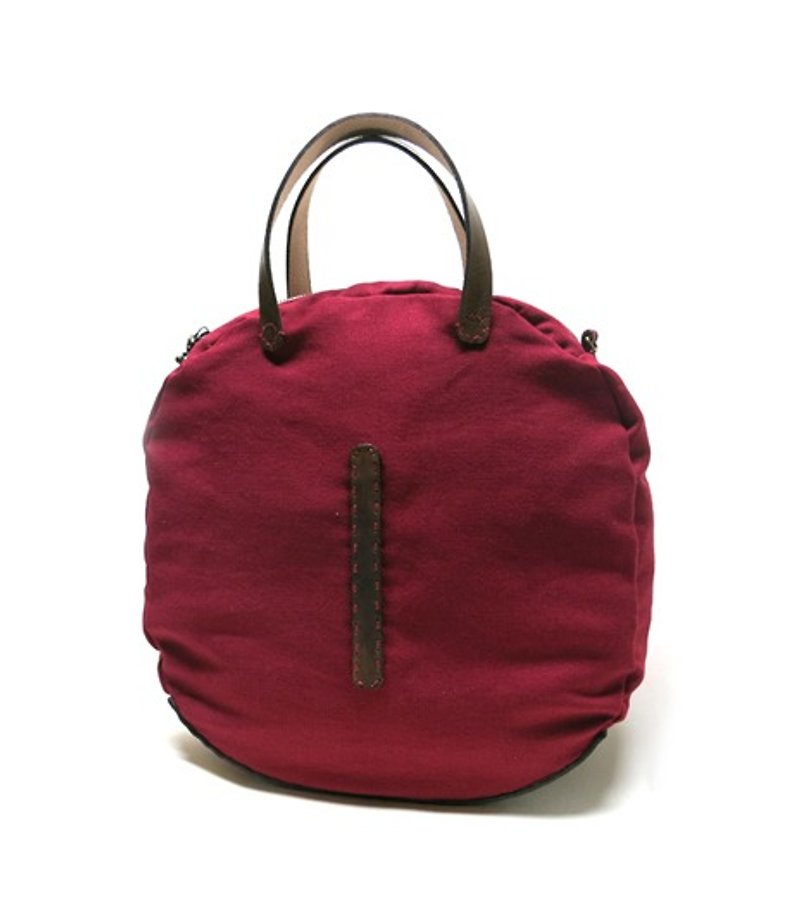 Faceroo - กระเป๋าถือ - ผ้าฝ้าย/ผ้าลินิน สีแดง