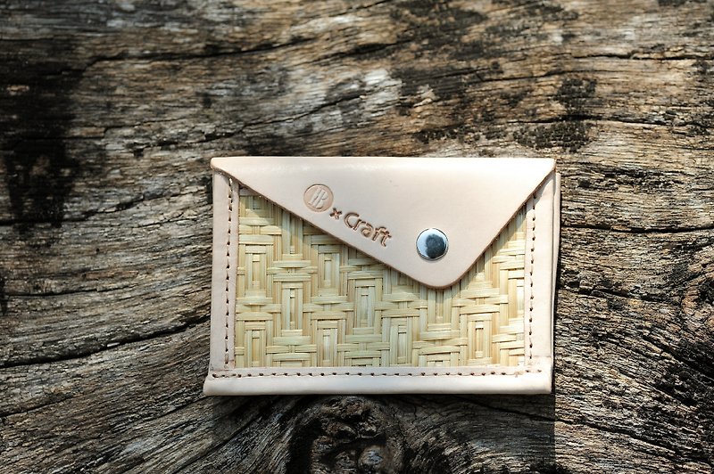 Business Card Holder/Ticket Holder-Bamboo Woven Primary Color - Card Holders & Cases - Bamboo Gold