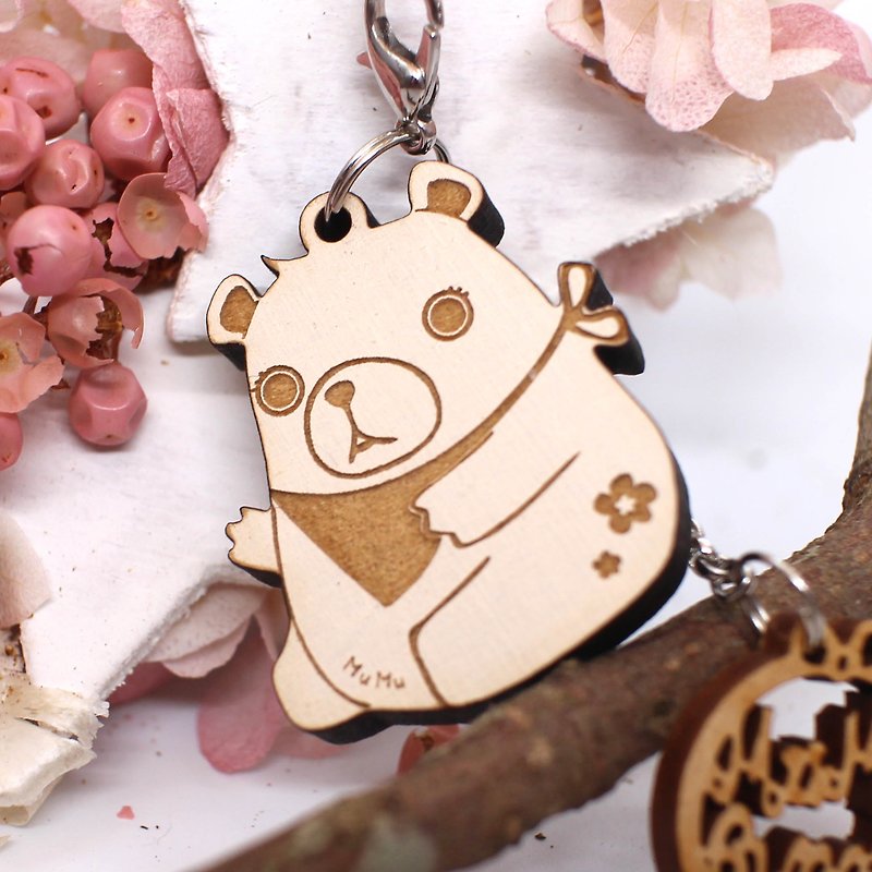 MuMu Sweety ✿ 白熊寶寶 / 鑰匙圈 / 手機吊飾 - 鑰匙圈/鑰匙包 - 木頭 白色