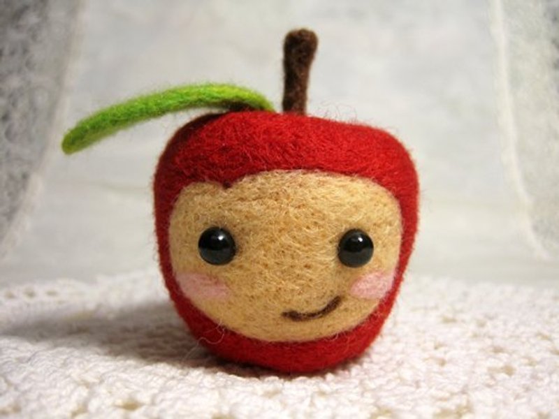 Apple wool felt doll - Stuffed Dolls & Figurines - Wool Red