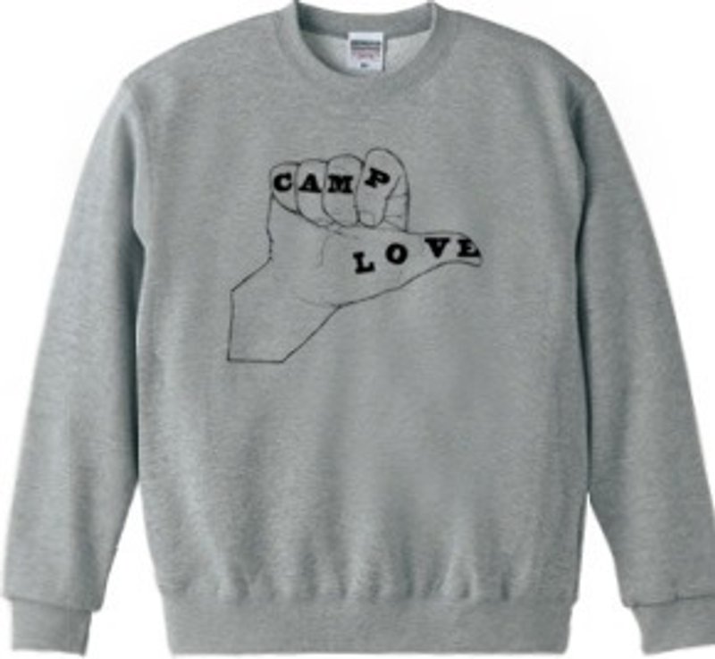 CAMP LOVE (sweat10.0oz gray) - เสื้อผู้หญิง - วัสดุอื่นๆ สีเทา