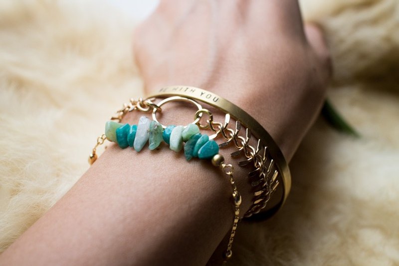 [原礦系] Gaia手鍊-天河石 Amazonite | 天然石.礦石.原礦.限量手工.生日禮物.情人節禮物 - 手鍊/手環 - 寶石 綠色