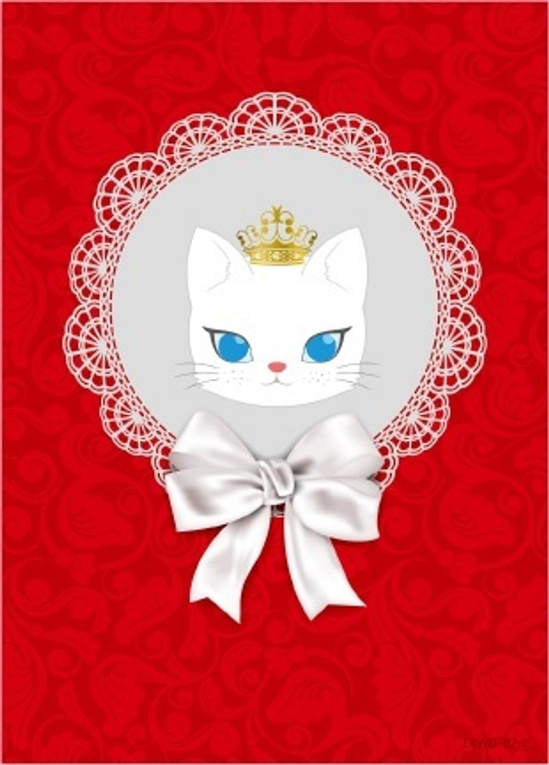 ::猫プリンセス::〜ハガキクカ古典的なユニバーサルカード（赤） - カード・はがき - 紙 レッド