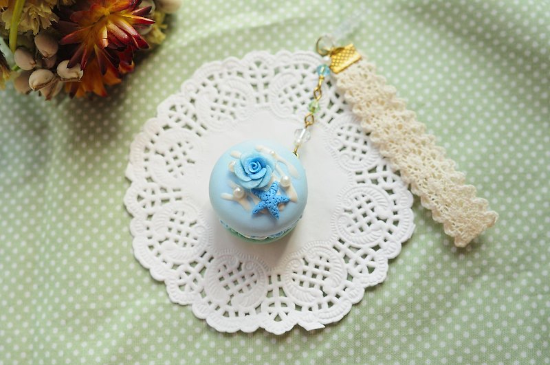Sweet Dream☆Ocean Heart Rose Macaron/Wedding Small Object - อื่นๆ - ดินเหนียว สีน้ำเงิน