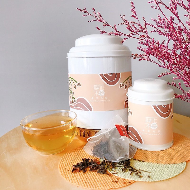【 Flower Mix Taiwan Tea】 Buckwheat Oolong Tea  -3g * 10 bags with tea can - ชา - อาหารสด สีส้ม