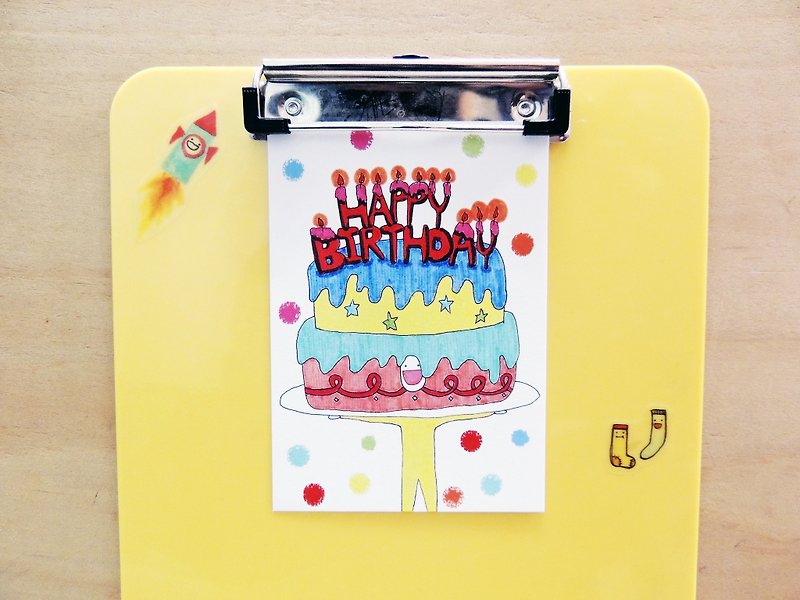 ✦ 這麼大一個生日大蛋糕耶 ✦ 明信片 - 心意卡/卡片 - 紙 多色